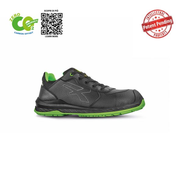 upower scarpa antinfortunistica modello natural linea red industry green vista laterale